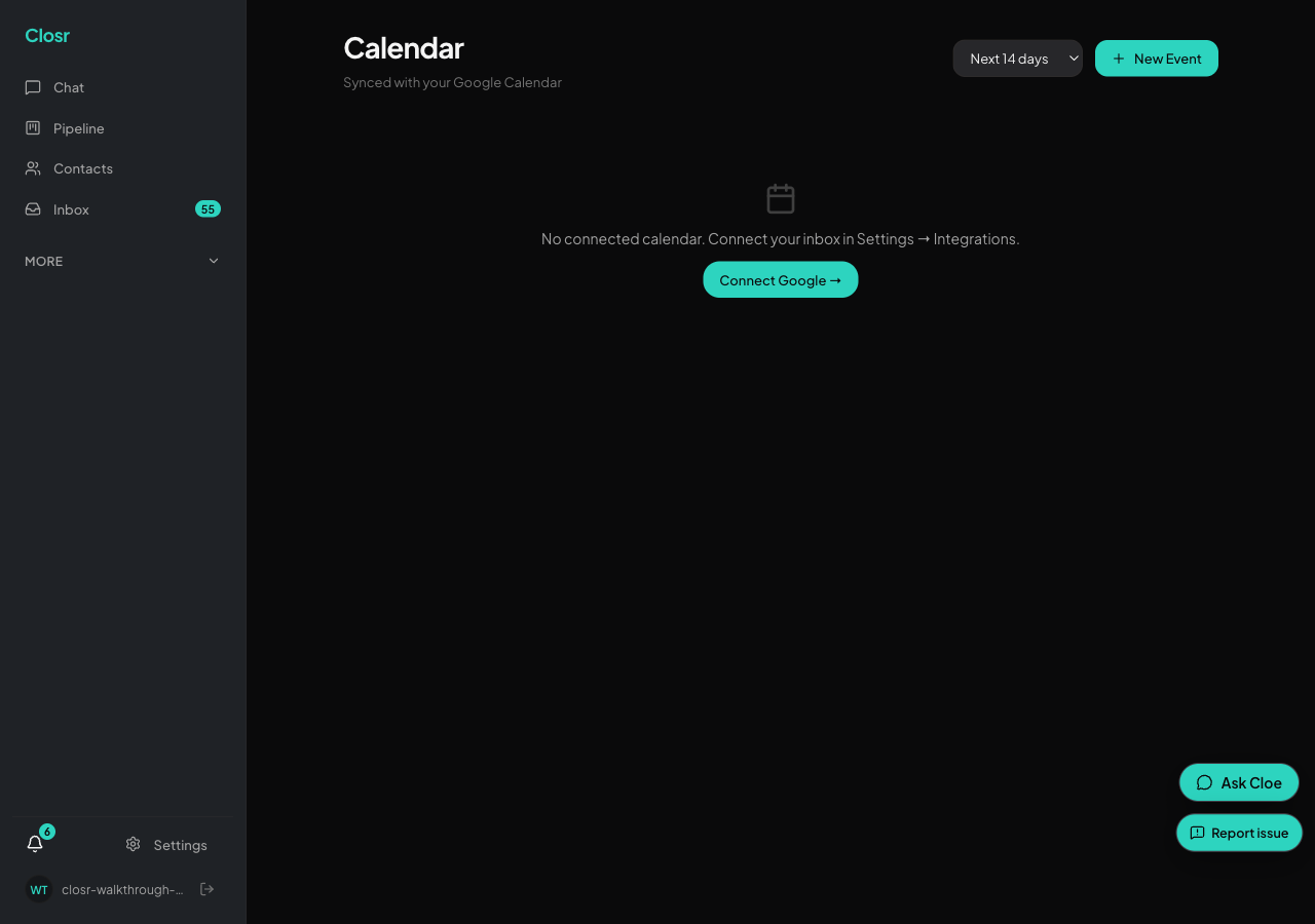 Connecting your Google Calendar