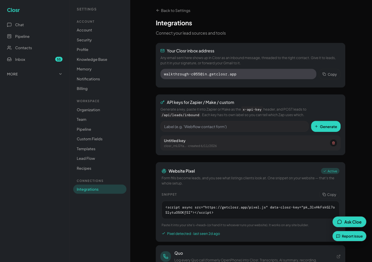 Connecting other dialers (Mojo, RedX, BatchDialer, etc.) via Zapier
