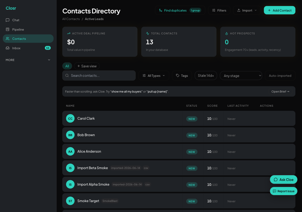 Contact tags and custom fields